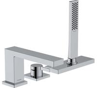 hansgrohe Tecturis E Mitigeur monocommandé sur gorge pour baignoire, 3 trous, saillie 206mm, avec accessoires et sBox, 2 consommateurs, 73443000, Couleur: chrome