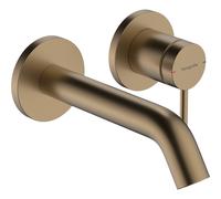 hansgrohe Tecturis S robinetterie de lavabo monocommande encastrée pour montage mural, EcoSmart+, portée 165mm, 73350140, Couleur: Bronze brossé