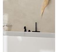 hansgrohe Tecturis S Mitigeur monocommandé sur gorge pour baignoire, 3 trous, avec sBox, saillie 194mm, 73447670, Couleur: noir mat