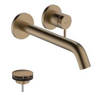 hansgrohe Tecturis S - Mitigeur lavabo encastré avec garniture de vidage, Robinet de salle de bain avec longueur sous bec 16,5 cm, économie d'eau (EcoSmart+), Bronze brossé, 73351140