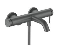 Mitigeur de bain monocommande hansgrohe Tecturis S 73422340, montage en surface, chrome noir brossé