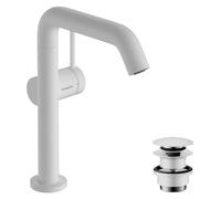 hansgrohe Tecturis S robinetterie de lavabo 210 Fine CoolStart, avec bec pivotant et vidage Push-Open, EcoSmart, 73360700, Couleur: Blanc mat