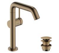 hansgrohe Tecturis S robinetterie de lavabo 210 Fine CoolStart, avec bec pivotant et vidage Push-Open, EcoSmart, 73360140, Couleur: Bronze brossé