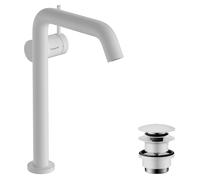 hansgrohe Tecturis S robinetterie de lavabo 240 Fine CoolStart, pour lavabos à poser avec vidage Push-Open, EcoSmart, 73370700, Couleur: Blanc mat