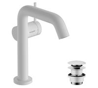 hansgrohe Tecturis S robinetterie de lavabo monocommande 150 Fine CoolStart, EcoSmart+, avec vidage Push-Open, portée 139mm, 73340700, Couleur: Blanc mat