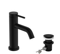 hansgrohe Tecturis S robinetterie de lavabo monocommande 80 CoolStart, EcoSmart+, avec vidage à tirette, portée 108mm, 73302670, Couleur: noir mat