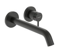 Hansgrohe Mitigeur lavabo encastré Tecturis S – 2 trous, saillie 225mm, EcoSmart+ chrome noir brossé