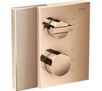 hansgrohe Thermostat de bord AXOR dissimulé avec vanne d'arrêt, taille diamant, 46751300, Couleur: Rouge poli or