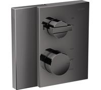 hansgrohe Thermostat de bord AXOR dissimulé avec vanne d'arrêt, taille diamant, 46751330, Couleur: Chrome noir poli