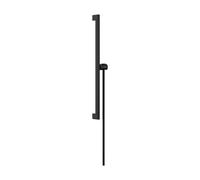hansgrohe Unica barre de douche E PURO, 65 cm avec support de pommeau de douche Easy Slide et flexible de douche, 24404670, Couleur: noir mat