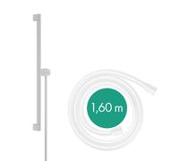 hansgrohe Unica barre de douche S PURO 65 cm, support de pommeau de douche Easy Slide, flexible de douche Isiflex 160 cm, 24402700, Couleur: Blanc Mat