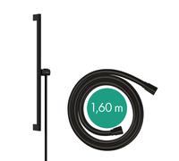 hansgrohe Unica barre de douche S PURO 65 cm, support de pommeau de douche Easy Slide, flexible de douche Isiflex 160 cm, 24402670, Couleur: noir mat