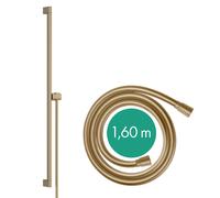 hansgrohe Unica barre de douche S PURO 90 cm, support de pomme de douche Easy Slide, flexible de douche Isiflex 160 cm, 24405140, Couleur: Bronze brossé
