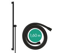 hansgrohe Unica barre de douche S PURO 90 cm, support de pomme de douche Easy Slide, flexible de douche Isiflex 160 cm, 24405670, Couleur: noir mat