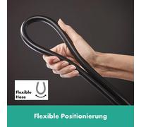 hansgrohe Unica, barre de douche S Puro de 90 cm, avec support de douchette coulissant Easy Slide et flexible de douche Isiflex de 160 cm, finition noir mat
