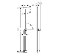 hansgrohe Unica, barre de douche S Puro de 90 cm, avec support de douchette coulissant Easy Slide et flexible de douche Isiflex de 160 cm, finition bronze brossé