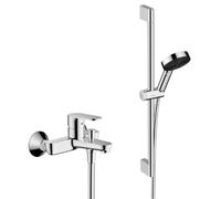 Hansgrohe - Vernis Blend Set Mitigeur bain/douche + Douchette à main XXL 105mm 3 jets, flexible douche 160cm, barre 65cm, Chrome