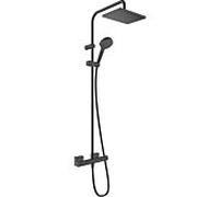 Hansgrohe Ensemble de douche mural Vernis Shape avec thermostat Noir mat 26286670