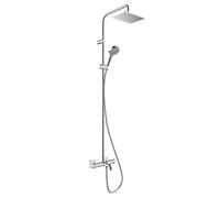 hansgrohe Vernis Shape Colonne de douche en applique avec bec déverseur, Mitigeur thermostatique, 26284000,