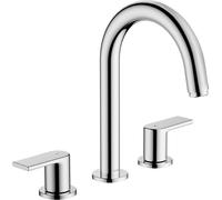 hansgrohe Vernis Shape Mélangeur de lavabo 3 trous avec vidage à tirette, saillie 166 mm, 71563000, Couleur: chrome