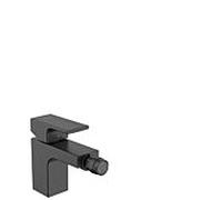 hansgrohe Vernis Shape Mitigeur monocommandé pour bidet avec vidage à tirette, saillie 124 mm, 71211670, Couleur: noir mat