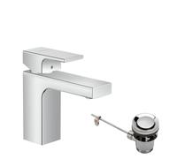 hansgrohe Vernis Shape Mitigeur de lavabo 100 avec tirette et vidage métallique, chromé, 71568000