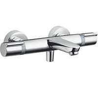 hansgrohe Versostat - Mitigeur baignoire thermostatique, Robinet de baignoire apparent avec arrêt de sécurité (SafetyStop) à 40°C, Thermostat rond, 2 sorties, Chromé, 15348000