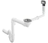 hansgrohe vidage et trop-plein match0 43927000 chromé , manuel, pour bassins simples SilicaTec