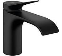 hansgrohe Vivenis 80 mitigeur lavabo 75010670 avec tirette garniture de vidange, EcoSmart, noir mat