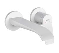 hansgrohe Vivenis robinetterie de lavabo monocommande modèle encastré pour montage mural, portée 195mm, 75050700, Couleur: blanc mat