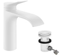 hansgrohe Vivenis Mitigeur monocommandé pour lavabo 110 avec vidage à tirette, saillie 146mm, CoolStart, 75023700, Couleur: Blanc Mat