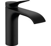 hansgrohe Vivenis, mitigeur monocommande pour lavabo 110, garniture d'écoulement à tirette, noir mat, 1 pièce.