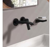 hansgrohe Vivenis set de montage final 75050670 mitigeur lavabo , pour montage mural, avec bec 19,5 cm, noir mat