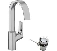 hansgrohe Vivenis 210 mitigeur lavabo 75030000 avec bec pivotant et tirette- garniture de vidange , chromé