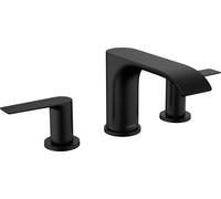 hansgrohe Vivenis mélangeur lavabo 3 trous 75033670 avec tirette garniture de vidange , noir mat