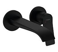 hansgrohe Vivenis set de montage final 75050670 mitigeur lavabo , pour montage mural, avec bec 19,5 cm, noir mat