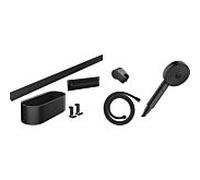 Hansgrohe WallStoris - Set de pommeau de douche 105, 3 jets et accessoires de salle de bain, noir mat 24291670