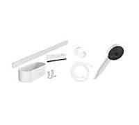 hansgrohe WallStoris set de douchette à main 24291700 3jet Activation EcoSmart, avec barre de douche, set d'accessoires, blanc mat