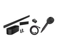 Hansgrohe WallStoris - Set de pommeau de douche 105, 3 jets et accessoires de salle de bain, noir mat 24291670