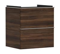 Hansgrohe Meuble sous-lavabo Xelu Q 58×49,5×60,5 cm suspendu 2 tiroirs noyer foncé/chrome