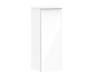 hansgrohe Xelu Q Armoire mi-haute, 400x350, 1 porte, charnières à droite, 2 étagères en verre, 54131000, Couleur: Meuble blanc brillant/poignée chromée