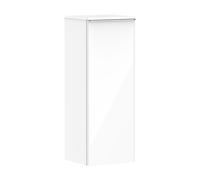 hansgrohe Xelu Q Armoire mi-haute, 400x350, 1 porte, charnières à gauche, 2 étagères en verre, 54127000, Couleur: Meuble blanc brillant/poignée chromée