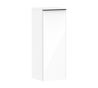 hansgrohe Xelu Q Armoire mi-haute, 400x350, 1 porte, charnières à gauche, 2 étagères en verre, 54127670, Couleur: Meuble blanc brillant/poignÃ©e noir mat