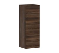hansgrohe Xelu Q Armoire mi-haute, 400x350, 1 porte, charnières à gauche, 2 étagères en verre, 54130670, Couleur: Meuble noyer foncÃ©/poignÃ©e noir mat