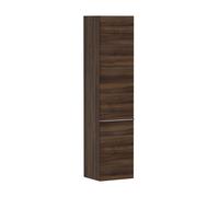 hansgrohe Xelu Q Armoire mi-haute, 400x350x1650, 2 portes, charnières à droite, 3 étagères en verre, 54142000, Couleur: Meuble noyer foncÃ©/poignÃ©e chrome