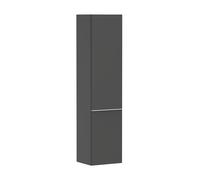 hansgrohe Xelu Q Armoire mi-haute, 400x350x1650, 2 portes, charnières à droite, 3 étagères en verre, 54140700, Couleur: Meuble gris diamant mat/poignÃ©e blanc mat