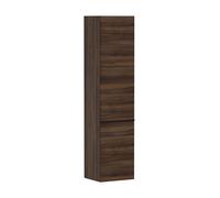 hansgrohe Xelu Q Armoire mi-haute, 400x350x1650, 2 portes, charnières à gauche, 3 étagères en verre, 54138670, Couleur: Meuble noyer foncÃ©/poignÃ©e noir mat