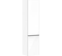 Hansgrohe Xelu Q Armoire mi-Haute, 400x350x1650, 2 Portes, charnières à Gauche, 3 étagères en Verre, 54135670, Couleur: Blanc Brillant