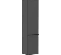 hansgrohe Xelu Q Armoire mi-haute, 400x350x1650, 2 portes, charnières à gauche, 3 étagères en verre, 54136670, Couleur: Meuble gris diamant mat/poignÃ©e noir mat