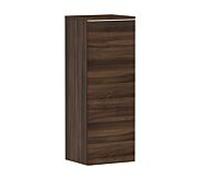 hansgrohe Xelu Q Armoire mi-haute, 400x350, 1 porte, charnières à gauche, 2 étagères en verre, 54130700, Couleur: Meuble noyer foncÃ©/poignÃ©e blanc mat